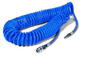 Шланг Pegas спиральный синий с быстросъемными соединениями 10*14мм