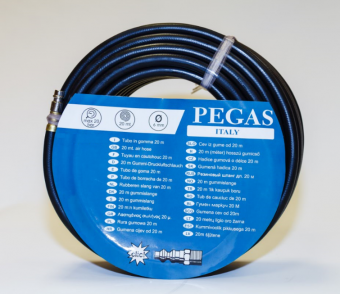 Шланг Pegas резиновый 6*12 mm 15 m с быстросъемными соединениями профессиональный